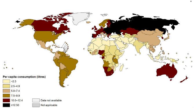 Рейтинг самых пьющих стран мира