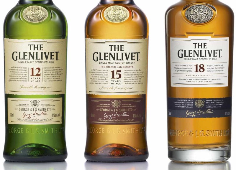 Линейка виски The Glenlivet 12, 15 и 18 лет
